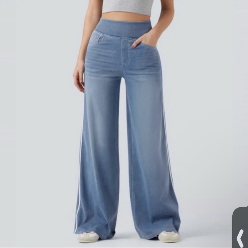 HALARA Blue Wide Leg Jeans Medium Petite - Picture 2 of 13